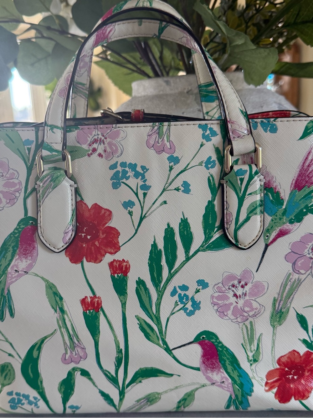 Kate Spade vintage Laurel Way Evangelie  hummingbird floral bag EUC - Picture 8 of 17